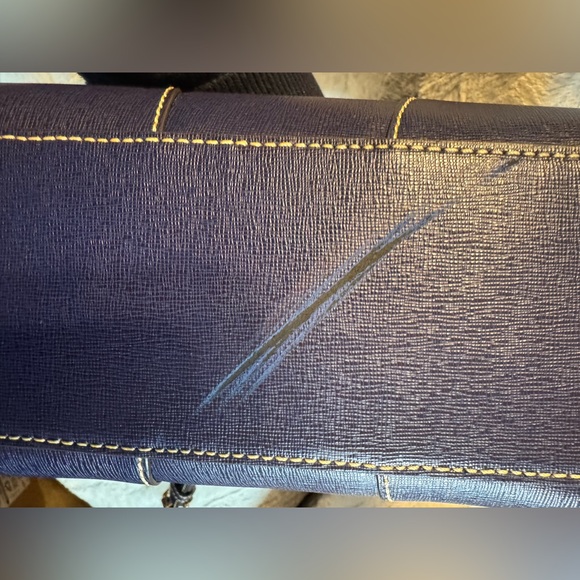 Dooney & Bourke - Selleria Jayne Structured Satchel - Navy, Zip Top Closure - Picture 12 of 13